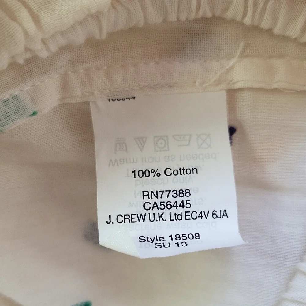 J. Crew Ivory Dot Peasant Top, XS - Picture 7 of 7